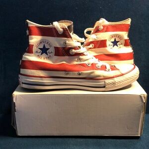 Converse Red and White High-Top Sneakers